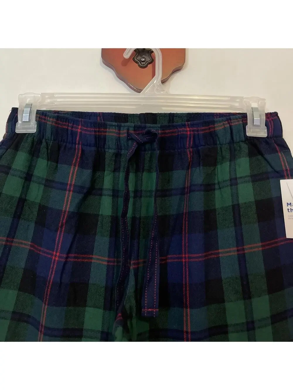 Old Navy Mens Small Green Plaid Elastic-Waist Cotton PJ Lounge Pants NWT! A4691